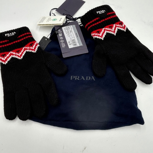 Unisex Prada wool/cashmere knit glove size large made in Italy